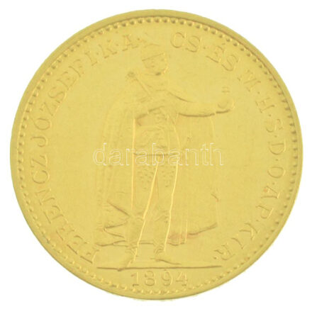 1894KB 20K Au 'Ferenc József' Körmöcbánya (6,79g/0.900) T:XF Hungary 1894KB 20 Korona Au 'Franz Joseph' Kremnitz (6,79g/0.900) C:XF Adamo K9, Krause KM#486