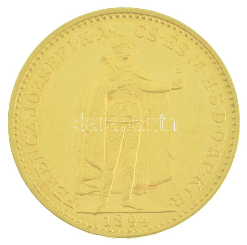 1894KB 20K Au 'Ferenc József' Körmöcbánya (6,79g/0.900) T:XF Hungary 1894KB 20 Korona Au 'Franz Joseph' Kremnitz (6,79g/0.900) C:XF Adamo K9, Krause KM#486