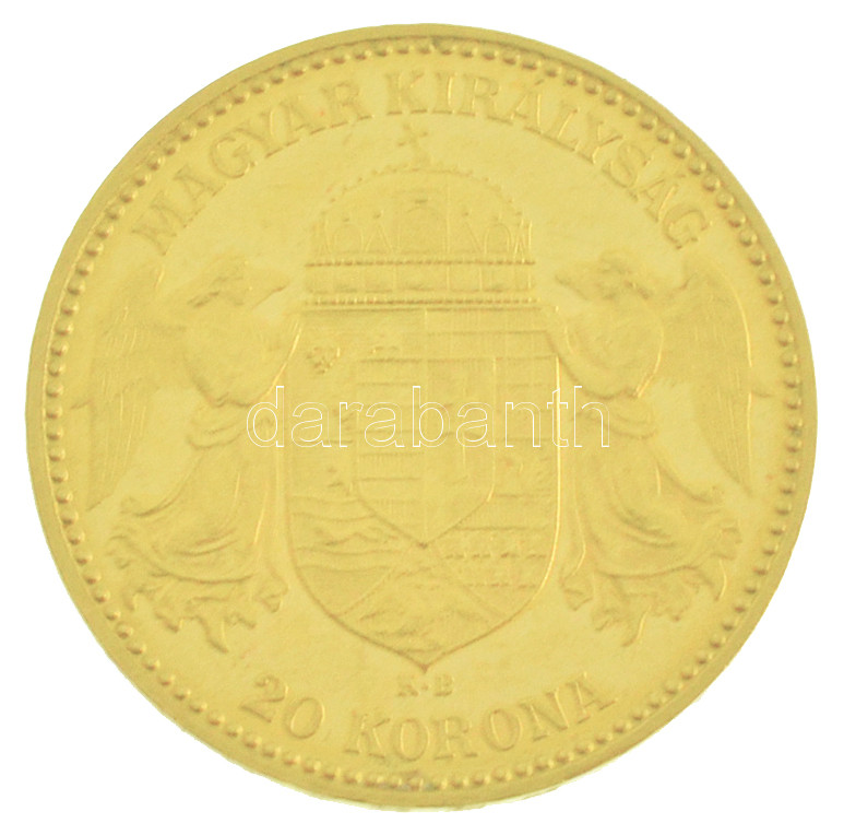 1894KB 20K Au 'Ferenc József' Körmöcbánya (6,79g/0.900) T:XF Hungary 1894KB 20 Korona Au 'Franz Joseph' Kremnitz (6,79g/0.900) C:XF Adamo K9, Krause KM#486 - Image 2