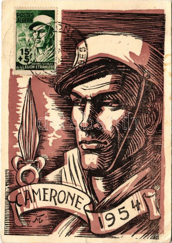 Camerone 30. Avril 1954. Sidi-Bel-Abbes Oeuvres Sociales de la Legion Etrangere + So. Stpl. (EB)