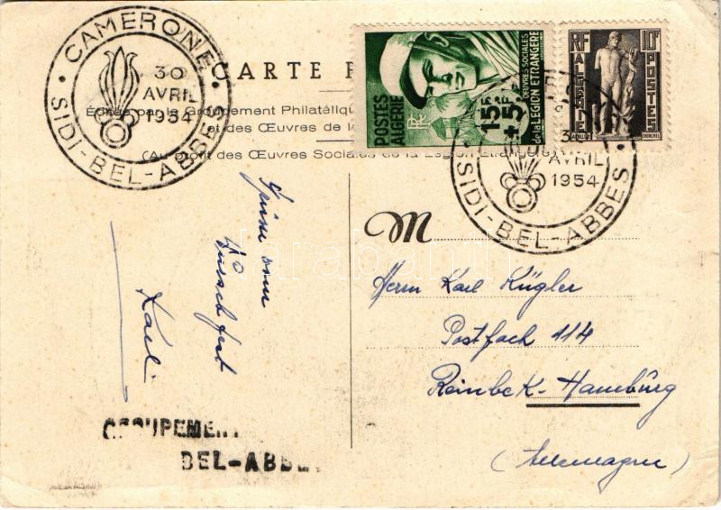 Camerone 30. Avril 1954. Sidi-Bel-Abbes Oeuvres Sociales de la Legion Etrangere + So. Stpl. (EB) - Image 2
