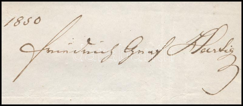 1850 gróf Hartig által aláírt elismervény - Image 2