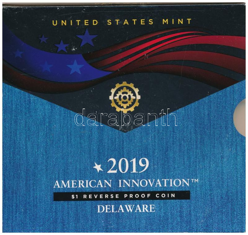 Amerikai Egyesült Államok 2019S 1$ 'American Innovation - Delaware' karton díszcsomagolásban T:PP (Reverse Proof) USA 2019S 1 Dollar 'American Innovation - Delaware' in decorative cardboard case C:PP (Reverse Proof)