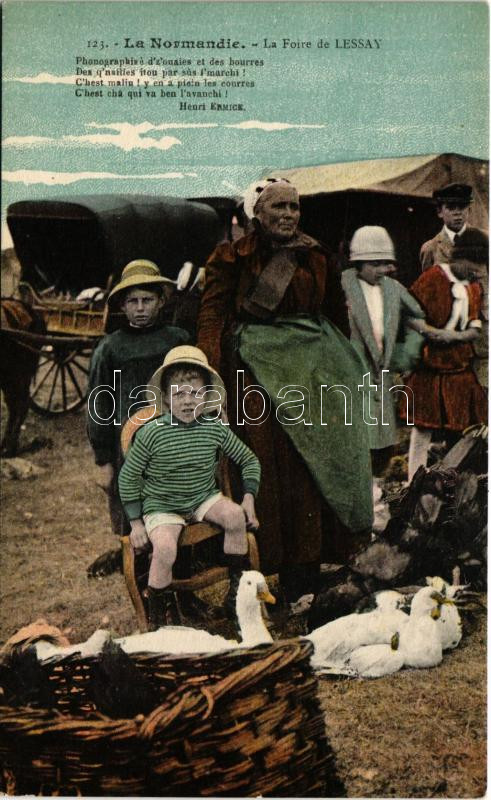 La Normandie. La Foire de Lessay, Le Marchand de Paniers / French folklore from the Lessay Fair (Normandy), market