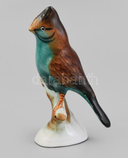 Bodrogkeresztúri madár, kerámia, jelzés nélkül, hibátlan, m: 13,5 cm