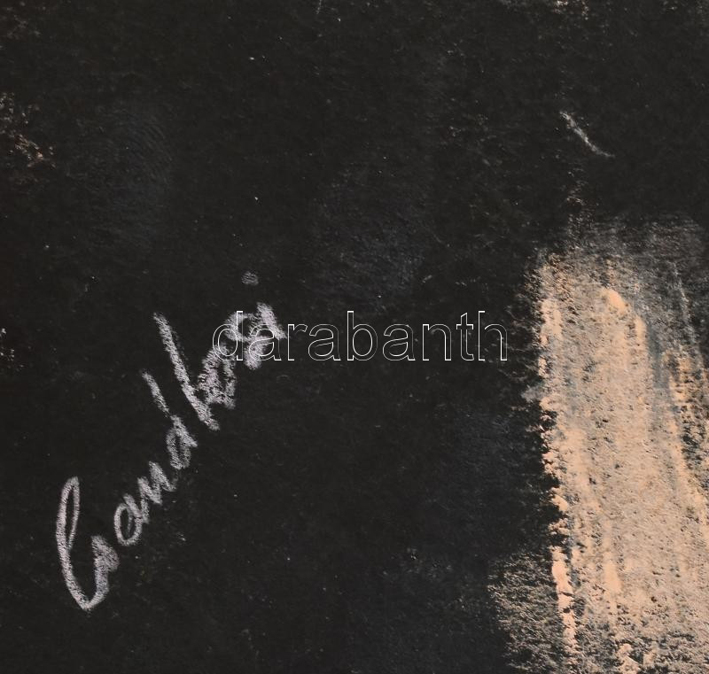 Csanálosi Tibor (1969- ): Portré. Vegyes technika, papír, jelzett, 16,5x19,5 cm - Image 2