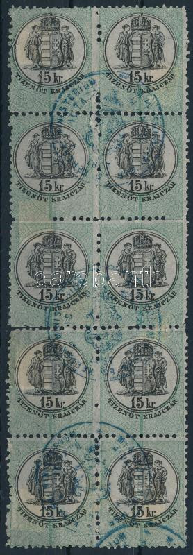 15kr 10-es tömb hártyapapíron