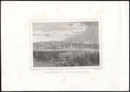 cca 1850 Ludwig Rohbock (1820-1883) - Franz Hablitschek (1824-1867): Gyulafehérvár/Festung Karlsburg, erdélyi város látképe, acélmetszet, papír, széles margójú kiadás, kissé foltos, 12x17 cm, papír: 22x31 cm