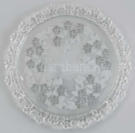 Walther német kristály tortatálca, jelzés nélkül, hibátlan, d: 34 cm