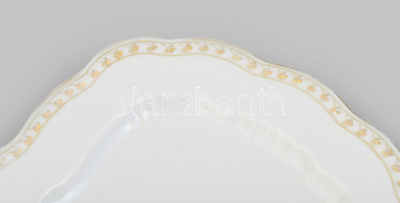 Régi porcelán pecsenyés tál, jelzés nélkül, kopásokkal, 37x23 cm - Image 2