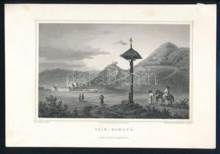 cca 1850 Ludwig Rohbock (1820-1883) - J. M. Kolb: Csík-somyló, erdélyi település látképe, Darmstadt, G.G. Lange,(Pest,Lauffer és Stolp), acélmetszet, 11x17 cm, papír: 15x22 cm