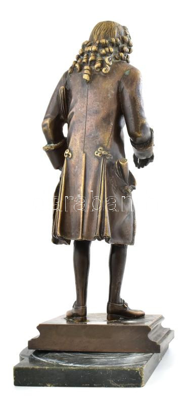 Voltaire szobra. Bronz szobor. márvány talapzaton Jelzés nélkül 38 cm - Image 3