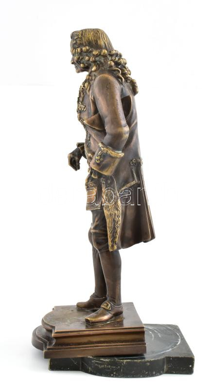Voltaire szobra. Bronz szobor. márvány talapzaton Jelzés nélkül 38 cm - Image 4
