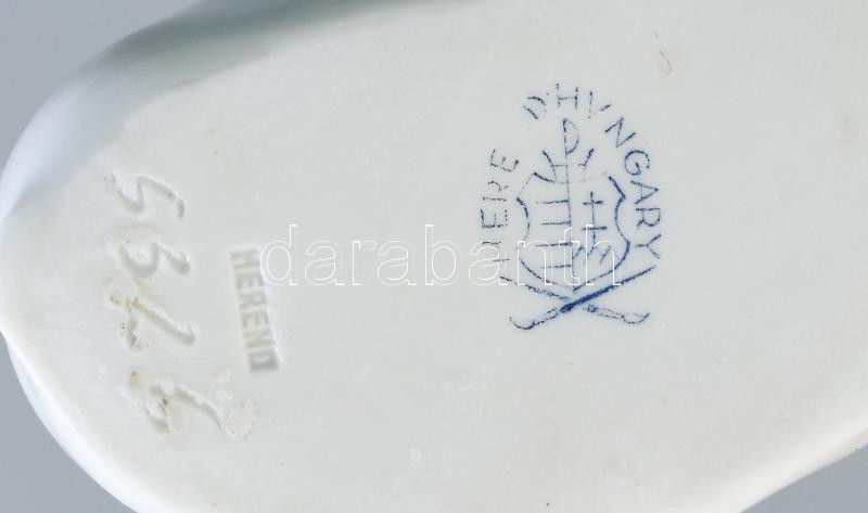 Herendi nyuszi pár. Kézzel festett, jelzett, hibátlan, m: 9 cm - Image 2