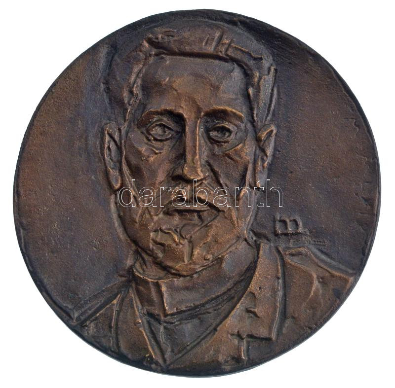 ~1970. 'Justh Zsigmond emlékérem - Kiemelkedő művészi teljesítményért' kétoldalas, öntött bronz emlékplakett (~97-99mm) T:AU
