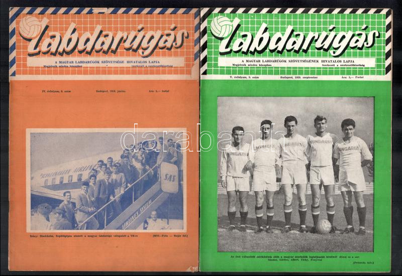 1958-1962 4 db Labdarúgás c újság