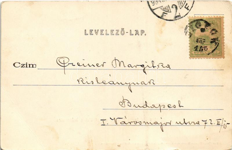 1904 Siófok, Halászat a Balatonon II. rész. Előkészület a halászatra. Ellinger Ede cs. és kir. udvari fényképész kiadása (EB) - Image 2