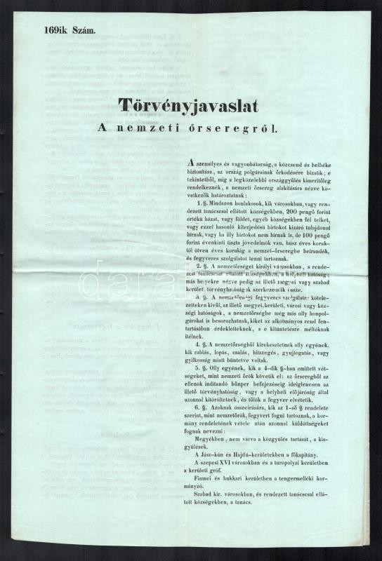 1848 Törvényjavaslat a nemzeti őrseregről, 4p