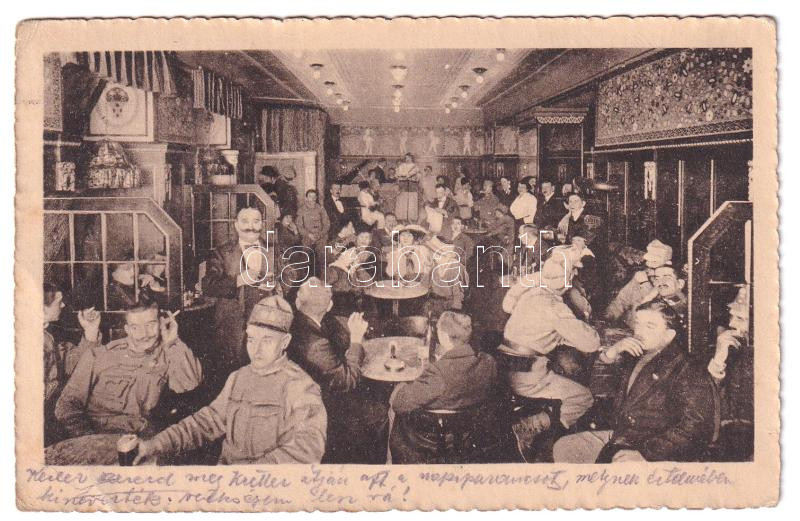 1916 Wien, Vienna, Bécs II. Sehenswürdigkeit Wiens 'Konzerthaus Berlin'. Praterstrasse 49. / restaurant interior (EB)
