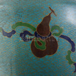 Kínai rekeszzománc (cloisonne) kis váza, kis kopásnyomokkal, m: 23 cm - Image 2