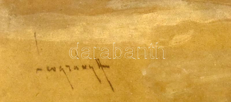 Neogrády Antal (1861-1942): Városrészlet. Akvarell, papír, jelezve balra lent. Üvegezett, dekoratív fakeretben, 38,5×28,5 cm / watercolour on paper, signed, framed - Image 3