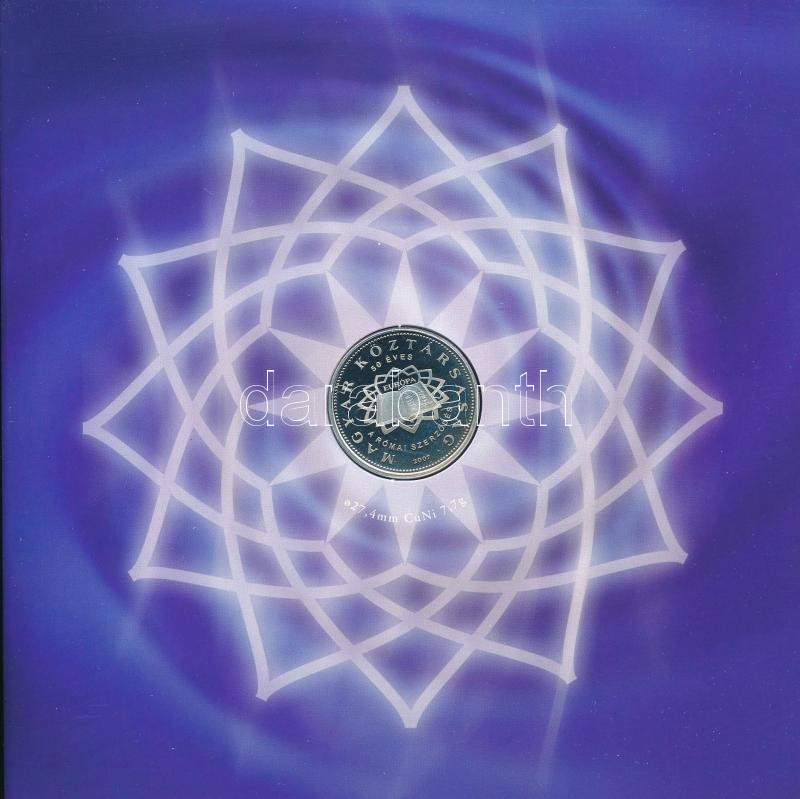 2007. 1Ft-100Ft (7xklf) forgalmi sor szettben,'A Római Szerződés aláírásának 50. évfordulója' + 50Ft '50 éves a Római Szerződés' T:PP belső tokon ragasztás részben elengedett, halvány patina Adamo FO41 - Image 2