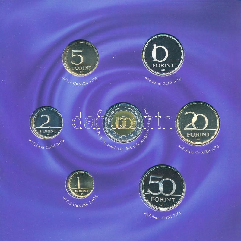 2007. 1Ft-100Ft (7xklf) forgalmi sor szettben,'A Római Szerződés aláírásának 50. évfordulója' + 50Ft '50 éves a Római Szerződés' T:PP belső tokon ragasztás részben elengedett, halvány patina Adamo FO41 - Image 4