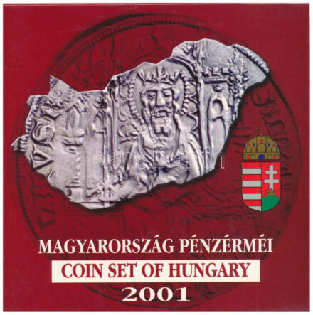 2001. 1Ft-100Ft (7xklf) forgalmi sor szettben, 'Magyarország pénzérméi' sorozat, belső tok ragasztása kissé elengedett T:PP Adamo FO34.1