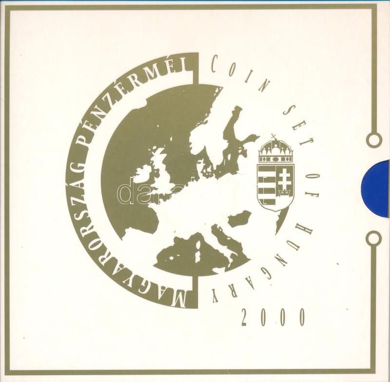 2000. 1Ft-100Ft (7xklf) forgalmi sor szettben + '200Ft Millenium' T:BU patina, belső tokon a ragasztás részben elengedett Adamo FO33