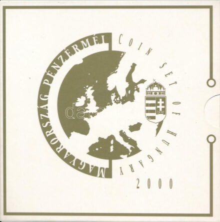 2000. 1Ft-100Ft (7xklf) forgalmi sor szettben + '200Ft Millenium', belső tok ragasztása kissé elengedett T:PP patina, belső tokon a ragasztás részben elengedett Adamo FO33.1