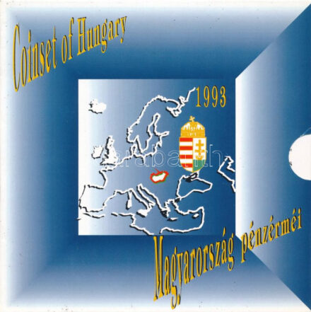 1993. 10f-200Ft (11xklf) forgalmi sor, benne 200Ft Ag 'MNB', 'Magyarország pénzérméi' karton dísztokban T:BU Adamo FO26