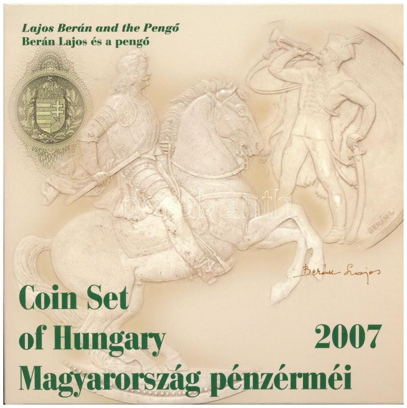 2007. 1Ft-100Ft (7xklf) 'Berán Lajos és a pengő' forgalmi sor szettben + 'Berán Lajos és a pengő' kétoldalas Ag emlékérem T:PP patina Adamo FO41.3