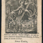 1741 Régi, rézmetszetű szentkép Nagyszombat 7,5x13 cm