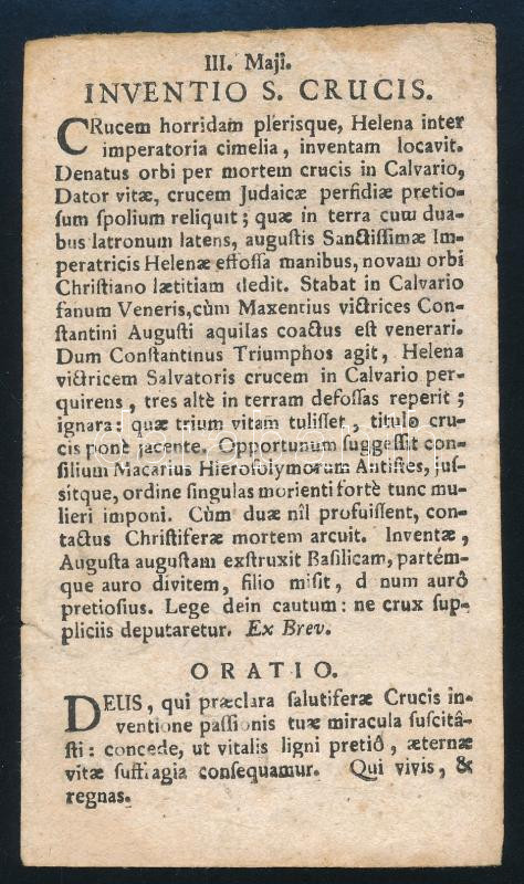 1741 Régi, rézmetszetű szentkép Nagyszombat 7,5x13 cm - Image 2