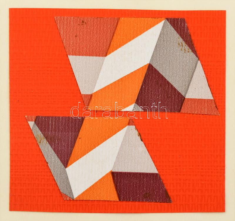 Gellér B. István (1946-2018): Egyedi kollázs. Jelzés nélkül. Üvegezett keretben. 51x31 cm (teljes méret) - Image 2