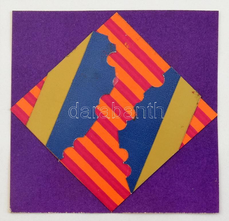 Gellér B. István (1946-2018): Egyedi kollázs. Jelzés nélkül. Üvegezett keretben. 51x31 cm (teljes méret) - Image 3