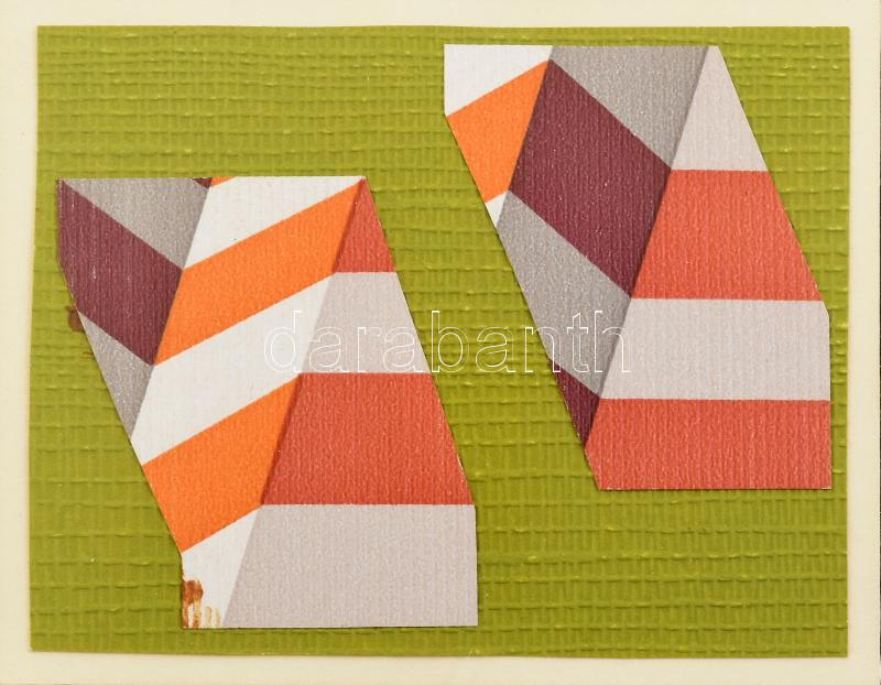 Gellér B. István (1946-2018): Egyedi kollázs. Jelzés nélkül. Üvegezett keretben. 51x31 cm (teljes méret) - Image 4