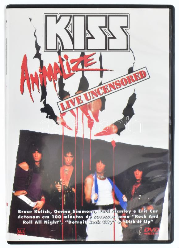 Kiss - Animalize Live Uncensored. DVD, DVD-Video, Multichannel, NTSC, Reissue, Unofficial Release, Dolby Digital. DVDS 002. Brazília, 2002. jó állapotban