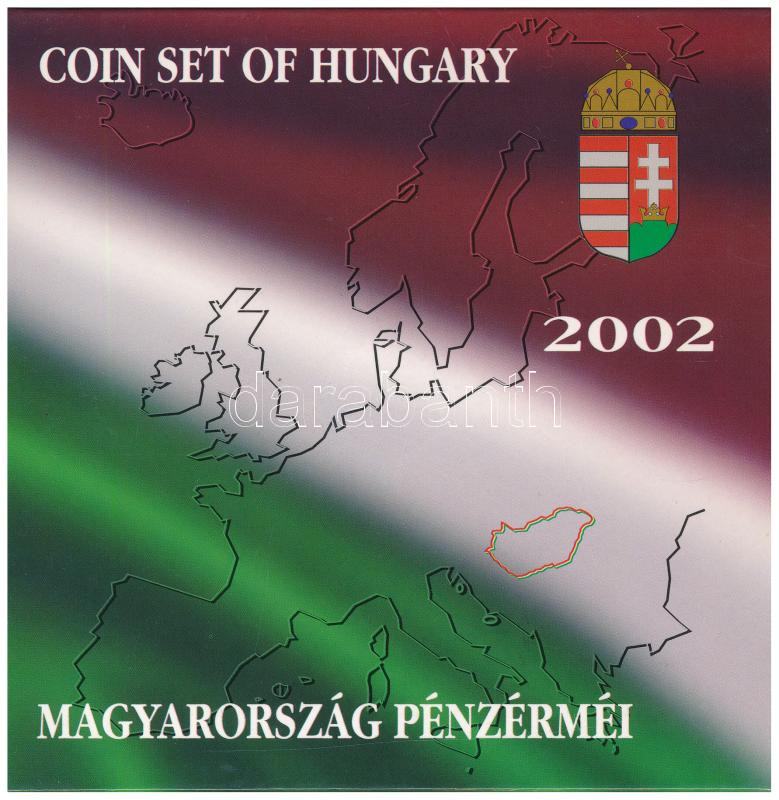 2002. 1Ft-100Ft (7xklf) + 100Ft 'Kossuth' forgalmi sor szettben T:BU belső tok ragasztása elengedett Adamo FO35
