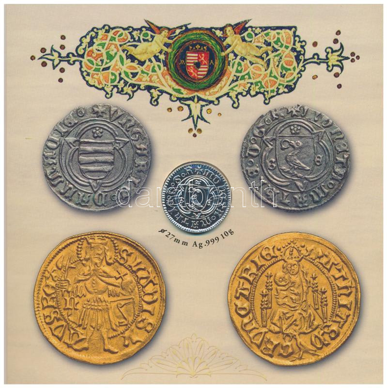2008. 1Ft-100Ft (7xklf) + Mátyás denár Ag fantáziaverete (10g/0.999/27mm) 'Reneszánsz emlékév' forgalmi sor szettben T:PP patina Adamo FO42.4 - Image 2