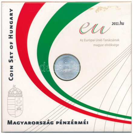 2011. 5Ft-200Ft (6xklf) forgalmi sor szettben + 3000Ft Ag 'Az Európai Unió Tanácsának magyar elnöksége' emlékére (10g/0.925/30mm), dísztokban T:BU Adamo FO45.3