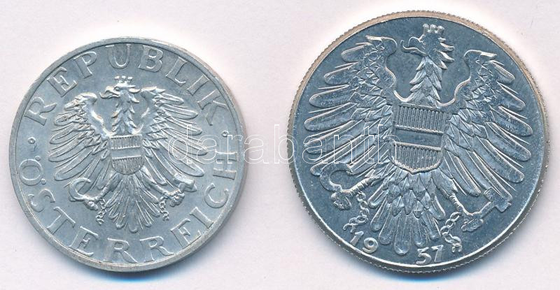 Ausztria 1946. 2Sch Al + 1957. 5Sch Al T:XF Austria 1946. 2 Schilling Al + 1957. 5 Schilling Al C:XF - Image 2
