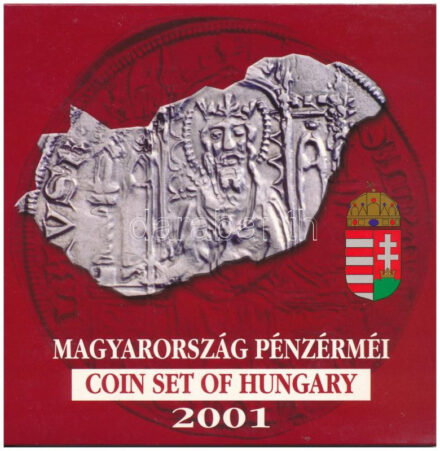 2001. 1Ft-100Ft (7xklf) forgalmi sor szettben, 'Magyarország pénzérméi' sorozat, belső tok ragasztása kissé elengedett T:BU Adamo FO34