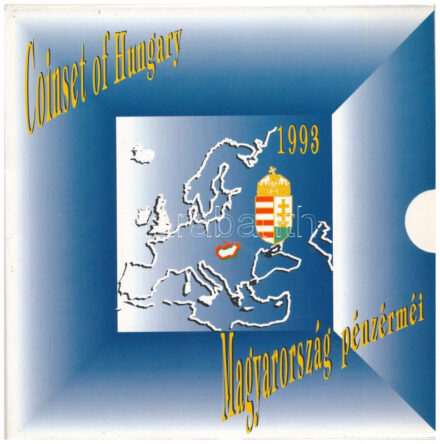 1993. 10f-200Ft (11xklf) forgalmi sor, benne 200Ft Ag 'MNB', 'Magyarország pénzérméi' karton dísztokban, belső tok ragasztása kissé elengedett T:BU patina Adamo FO26