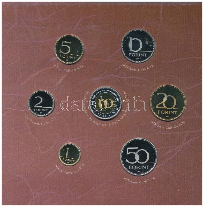 2003. 1Ft-100Ft (7xklf) forgalmi sor szettben + 20Ft 'Deák Ferenc' forgalmi emlékérme, belső tok ragasztása kissé elengedett T:PP kis patina Adamo FO36.1 - Image 4
