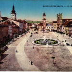 1916 Besztercebánya, Banská Bystrica; IV. Béla király főér, Szálloda a rákhoz. Machold F. kiadása / hotel, square (EK)