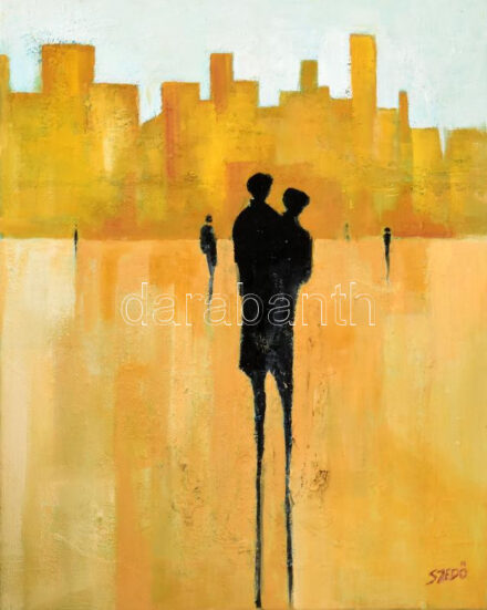 Szedő László (1971-): Nagyváros. Olaj, vászon. Jelzett, 50×40 cm
