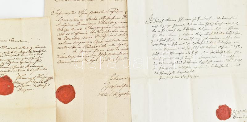 1806-1820 3 db budai vonatkozású egyházi és hivatalos okmány, viaszpecsétekkel - Image 2