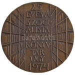 Asszonyi Tamás (1942-) 1974. '25 éves a Szocialista Magyar Könyvtárügy' bronz emlékplakett (~90-91mm) T:AU - Image 2