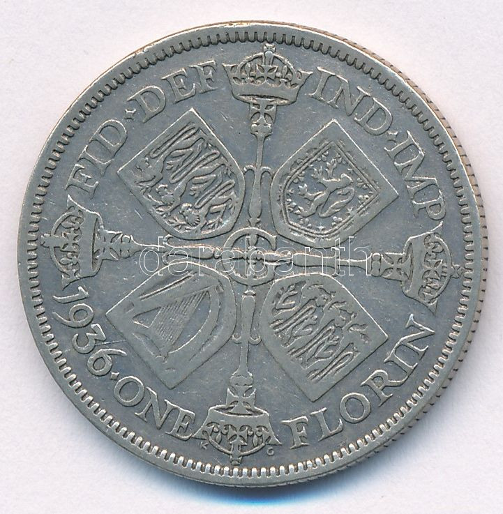 Nagy-Britannia 1936. 1Fl Ag 'V. György' T:F Great Britain 1936. 1 Florin Ag 'George V' C:F Krause KM#834 - Image 2